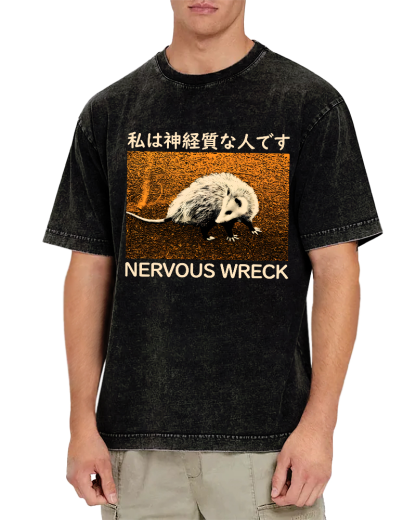 Nervous Wreck The Japanese Style Opossum Vintage Distressed T-shirt-Zazasy
