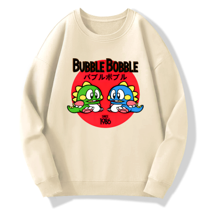 Bubble Bobble Cotton Pullover Sweatshirt