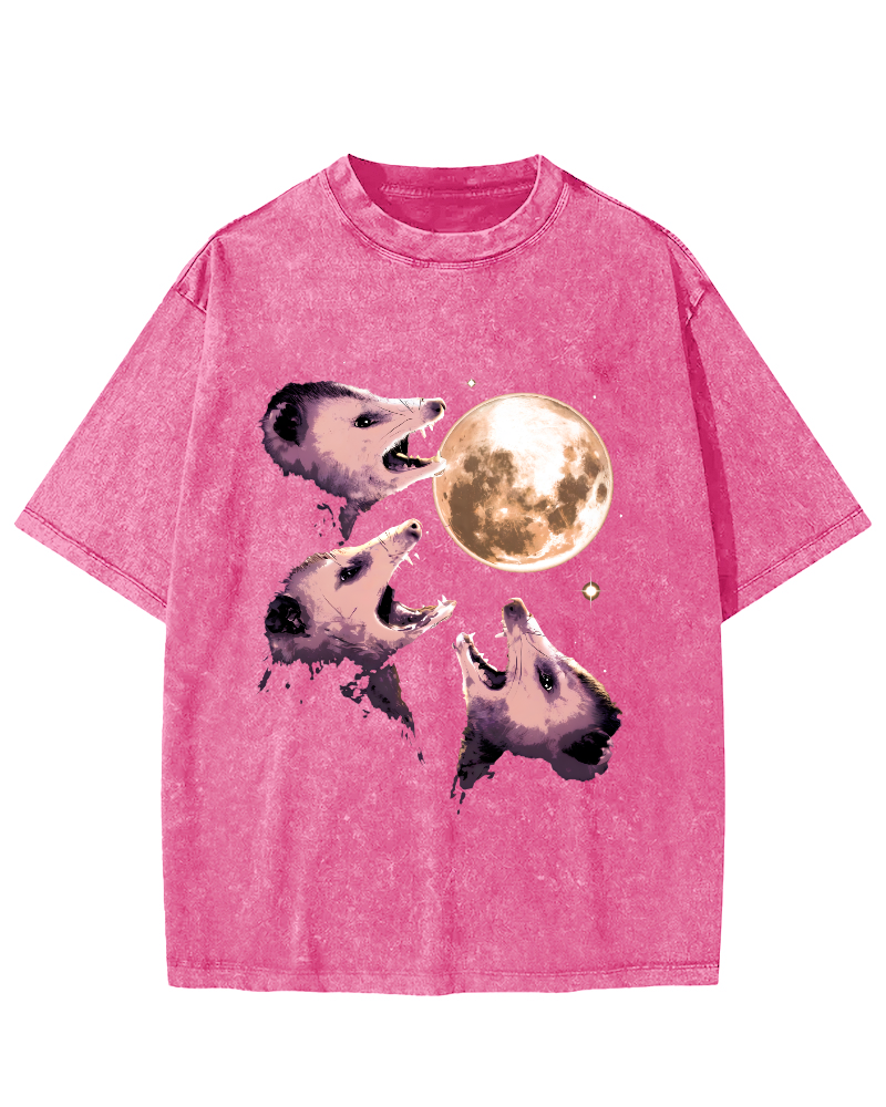 The Mouse Under The Night Vintage Distressed T-shirt-Zazasy