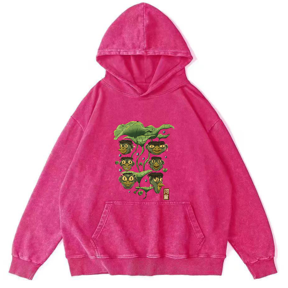 Cute Cartoon Pattern Japanese Style Vintage Distressed Hoodie-Zazasy