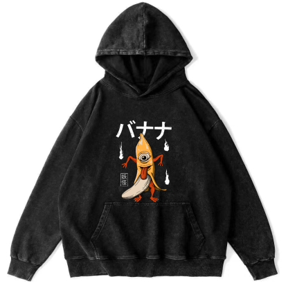 Banana Monster Japanese Vintage Distressed Hoodie-Zazasy