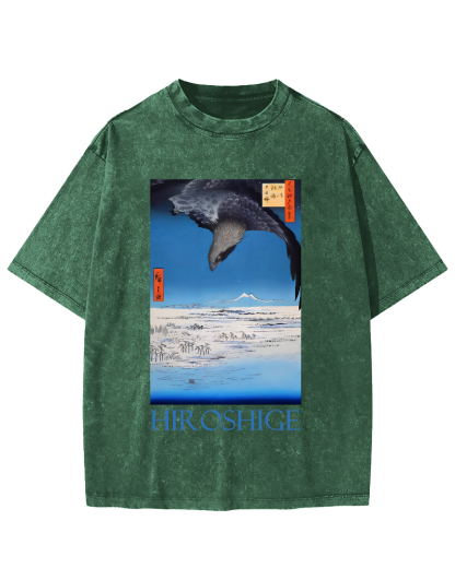Hiroshige  Vintage Washed T-shirt-Zazasy