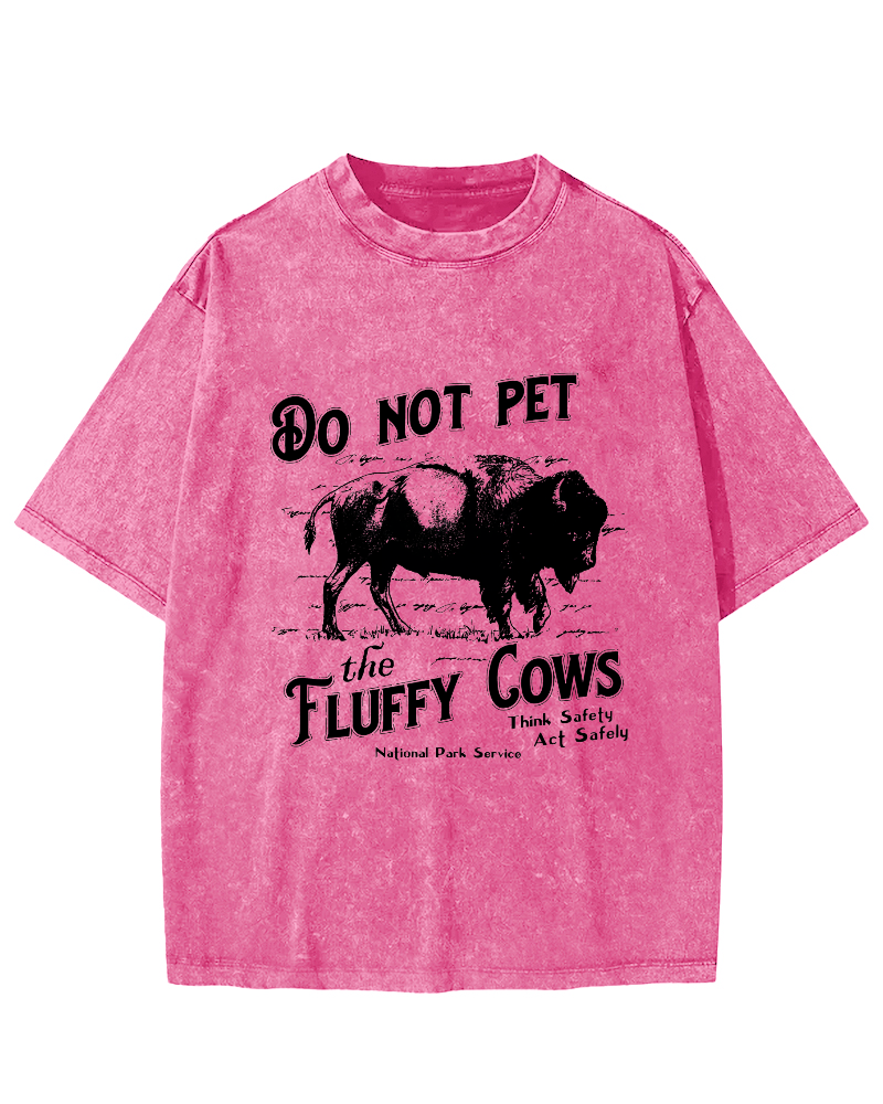 Do Not Pet The Fluffy Cows Vintage Distressed T-shirt-Zazasy