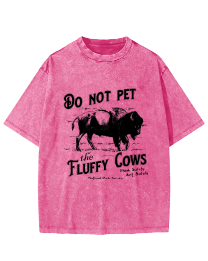 Do Not Pet The Fluffy Cows Vintage Distressed T-shirt-Zazasy