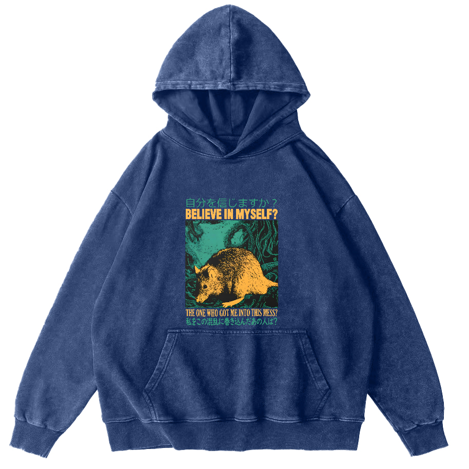 Japanese Style Mice That Forage Independently Vintage Distressed Hoodie-Zazasy