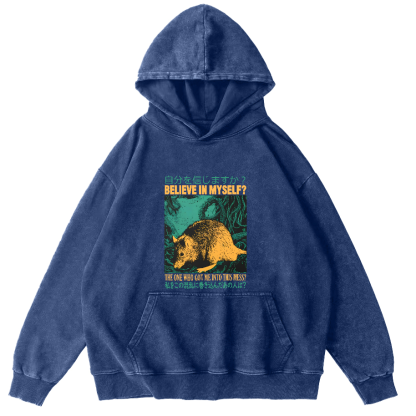 Japanese Style Mice That Forage Independently Vintage Distressed Hoodie-Zazasy