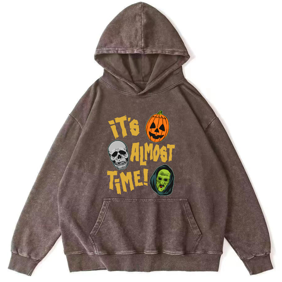 It‘s Almost Time ﻿ Vintage Washed Hoodie-Zazasy
