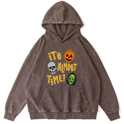 It‘s Almost Time ﻿ Vintage Washed Hoodie-Zazasy