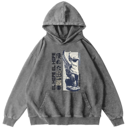 Griffin Retro Vintage Washed Hoodie-Zazasy