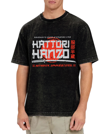 Hattori Hanzo  Vintage Washed T-shirt-Zazasy