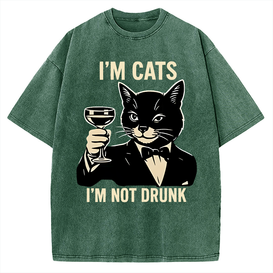 Cat Cheers Meme Funny Vintage Washed T-shirt