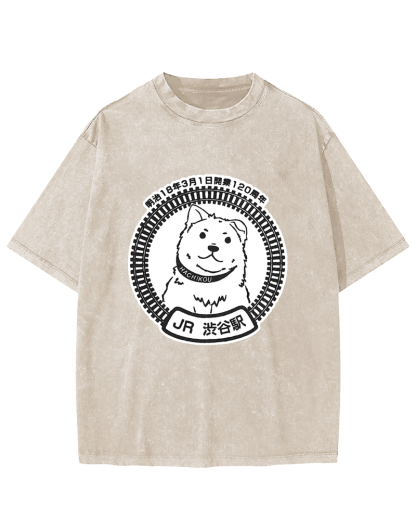 Shibuya Station-Hachikou Vintage Washed T-shirt