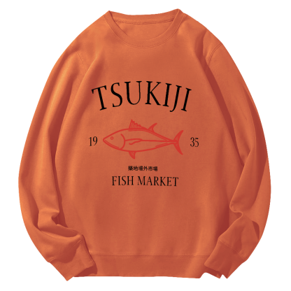 Japan's Tsukiji Off Market Round Neck Sweatshirt-Zazasy