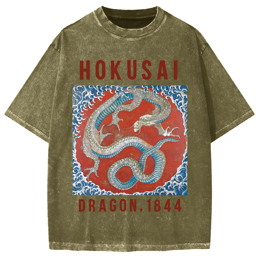 Hokusai Dragon Vintage Washed T-shirt