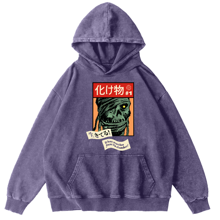 Monster Japanese Vintage Washed Hoodie-Zazasy