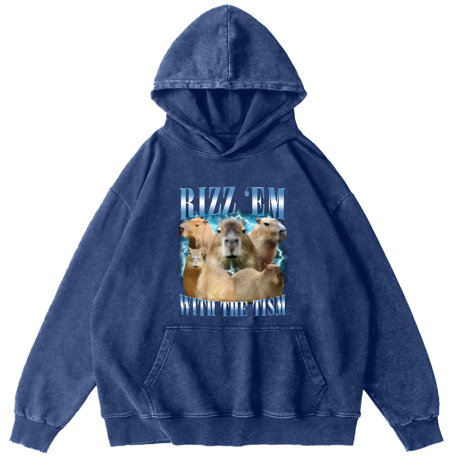 Rizz Em With The Tish Vintage Washed Hoodie-Zazasy