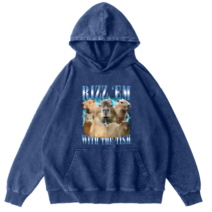 Rizz Em With The Tish Vintage Washed Hoodie-Zazasy