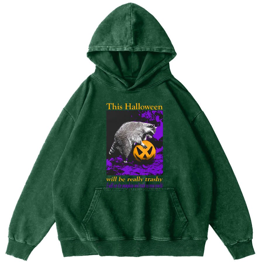 This Year's Halloween Will Be a Vulgar Raccoon Vintage Distressed Hoodie-Zazasy