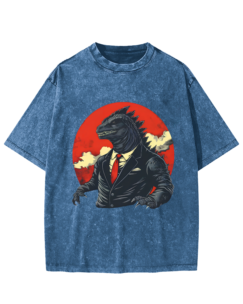 Lizard Monster Japanese Vintage Washed T-shirt