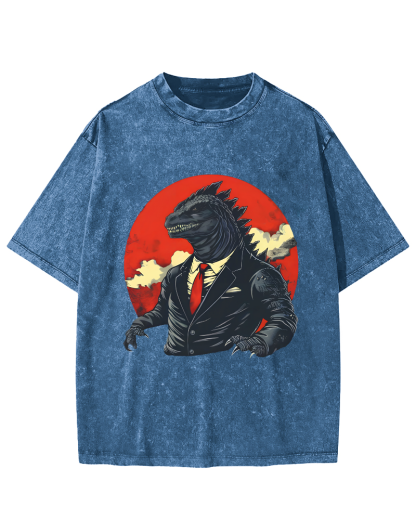 Lizard Monster Japanese Vintage Washed T-shirt