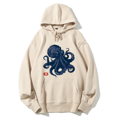 Japanese Octopus Cotton Hoodie