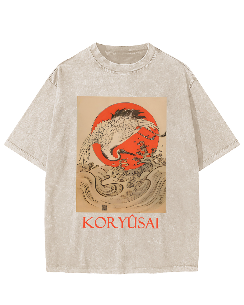Koryusai Vintage Washed T-shirt-Zazasy
