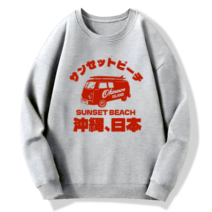 okinawa island Cotton Pullover Sweatshirt
