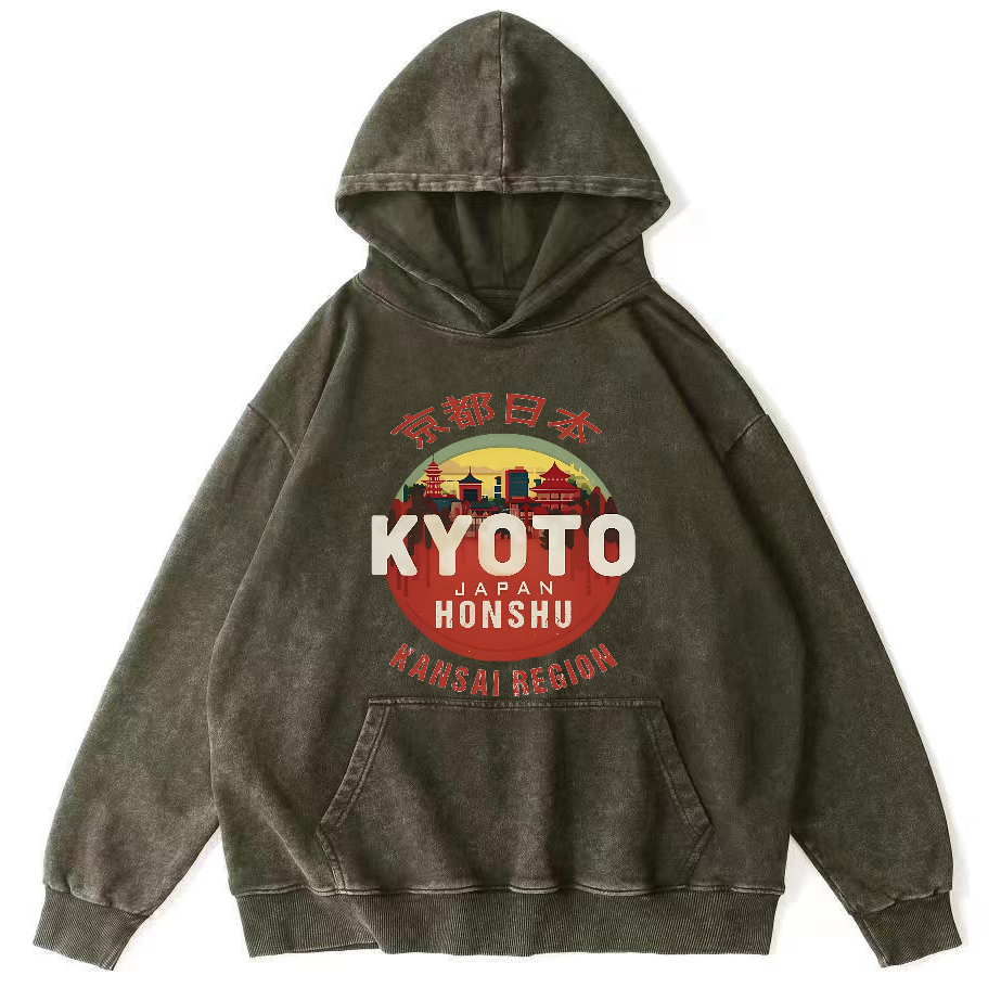 Retro Style Tokyo Vintage Distressed Hoodie-Zazasy