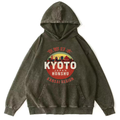 Retro Style Tokyo Vintage Distressed Hoodie-Zazasy