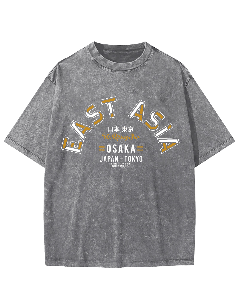 Kyoto Personalized Font Vintage Washed T-shirt-Zazasy