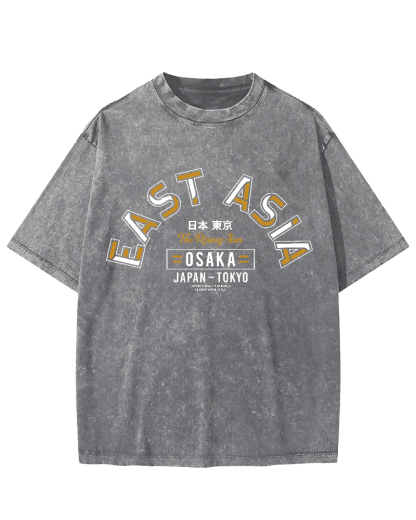Kyoto Personalized Font Vintage Washed T-shirt-Zazasy