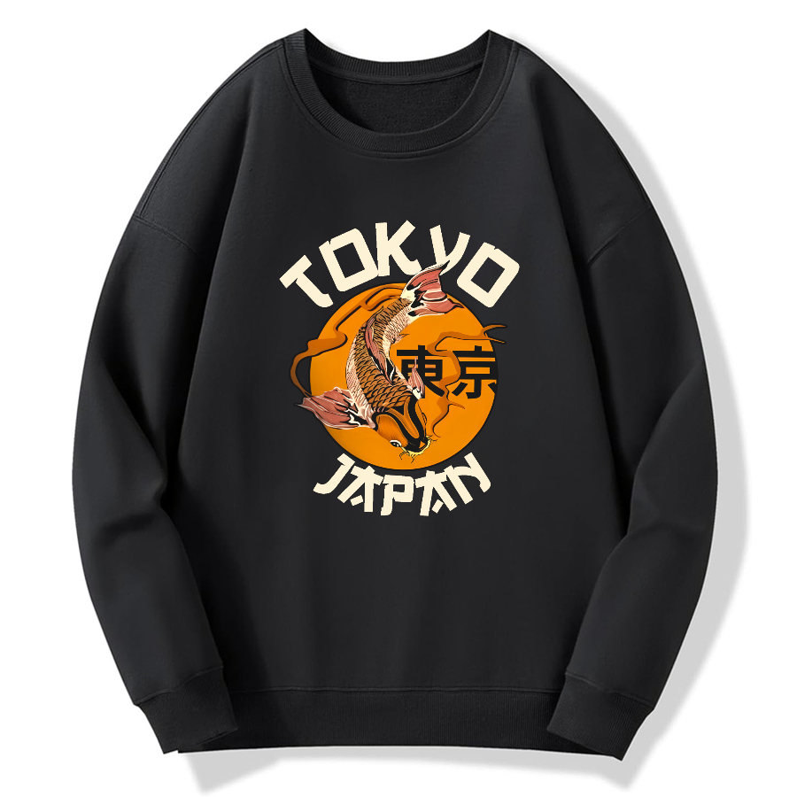 Japanese Tokyo Koi Cotton Pullover Sweatshirt