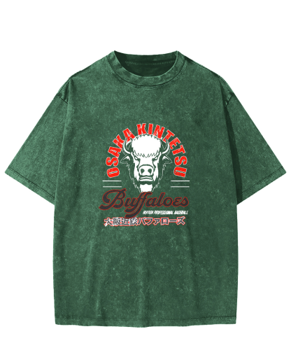 Osaka Bullhead Japanese Style Vintage Distressed T-shirt-Zazasy