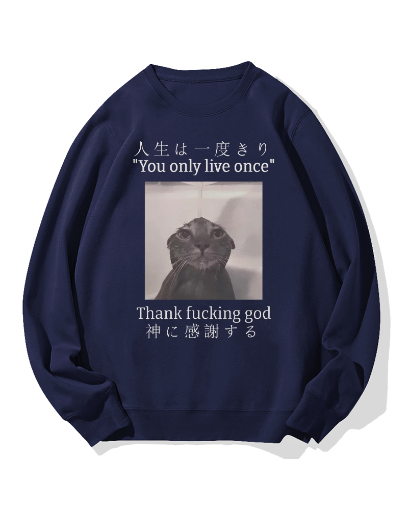 Funny Meme Cat Cotton Sweatshirt