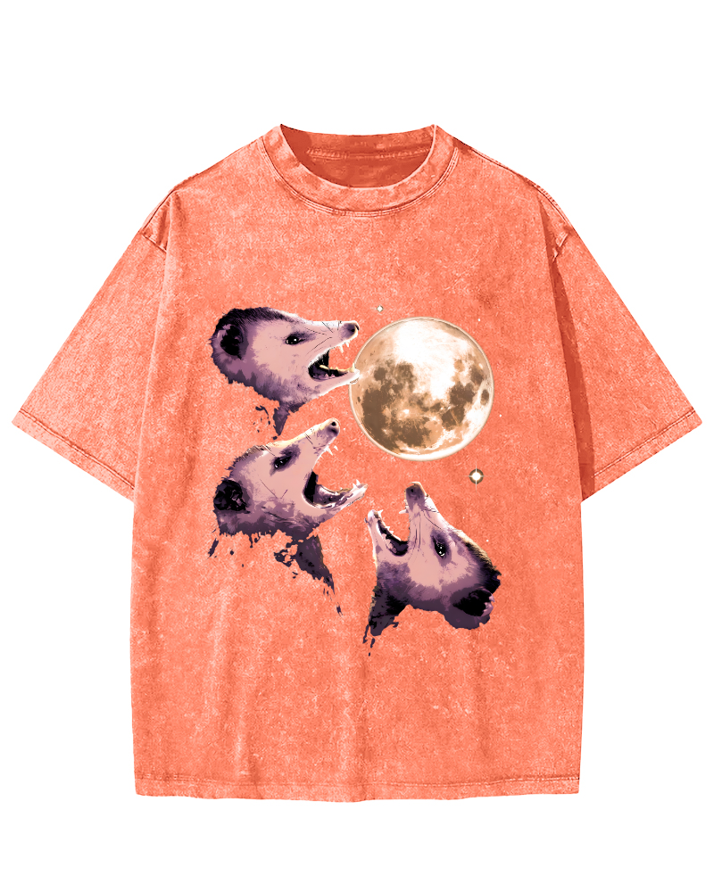 The Mouse Under The Night Vintage Distressed T-shirt-Zazasy