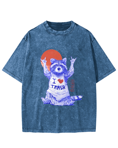 I Love Trash Vintage Distressed T-shirt-Zazasy