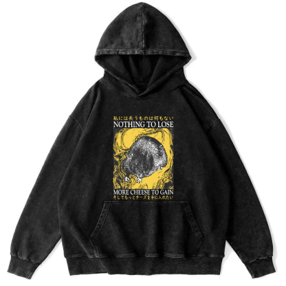 Mouse Pattern Japanese Sstyle Vintage Distressed Hoodie-Zazasy