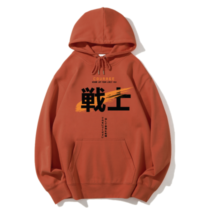 Warrior Japanese Hanzi Cotton Hoodie