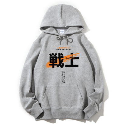 Warrior Japanese Hanzi Cotton Hoodie