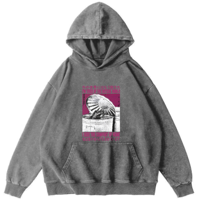 Retro Raccoon Pattern Japanese Style Vintage Distressed Hoodie-Zazasy