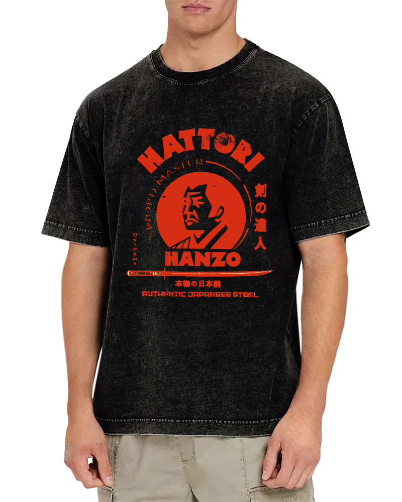 Hattori Hanzo Vintage Washed T-shirt-Zazasy