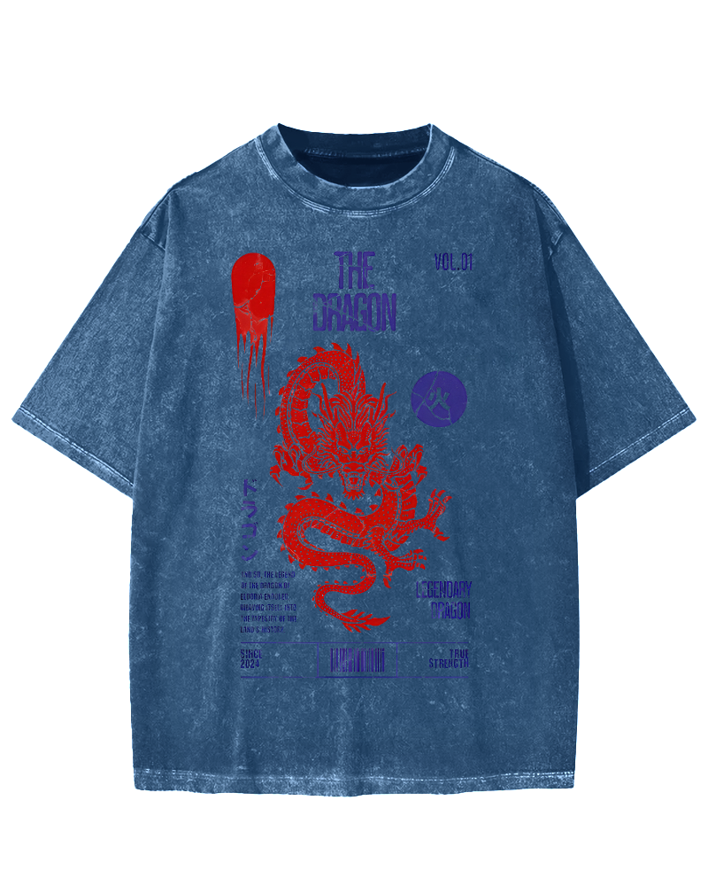 Japanese Dragon Vintage Washed T-shirt