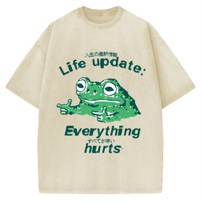 Life Update Harts Frog Vintage Washed T-shirt