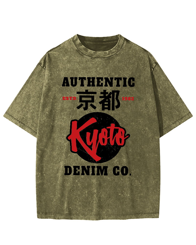 Kyoto, Japan Vintage Washed T-shirt-Zazasy