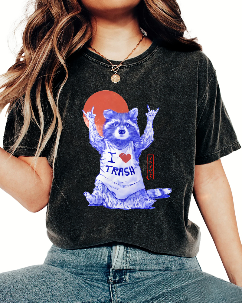 I Love Trash Vintage Distressed T-shirt-Zazasy