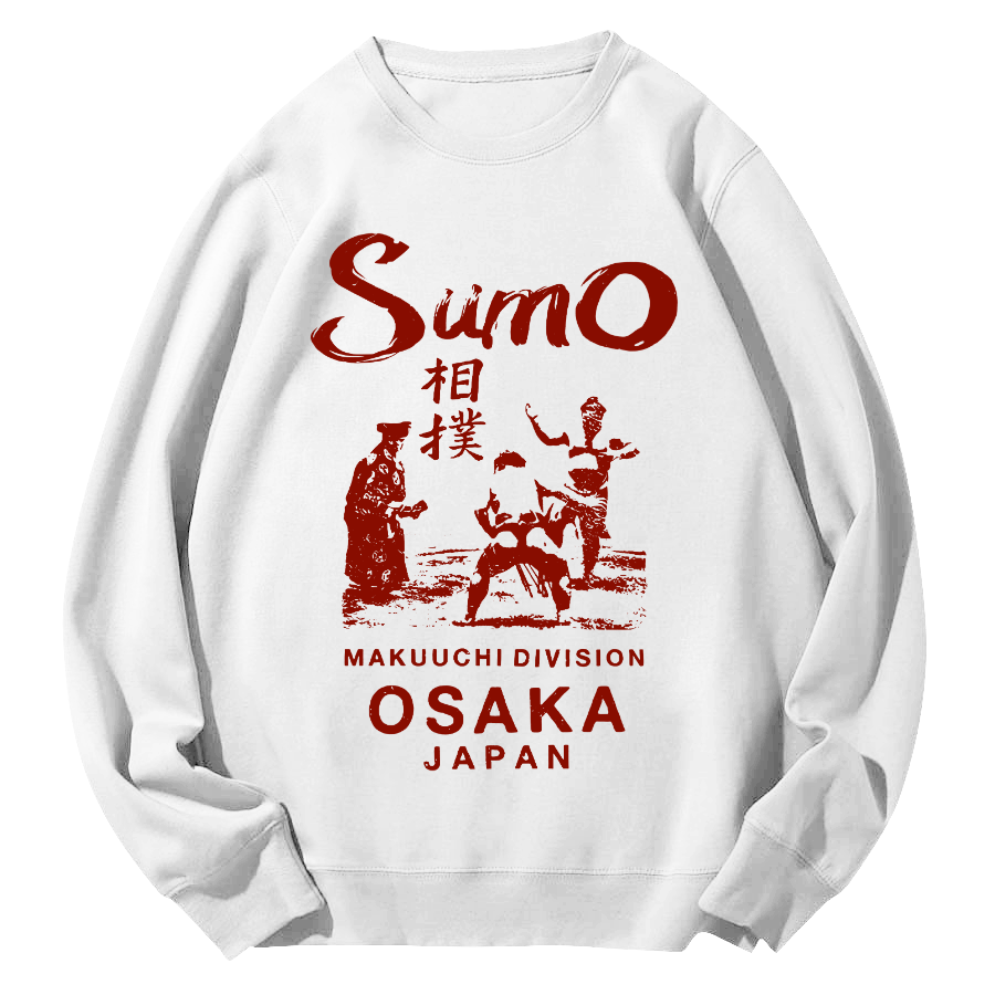 Sumo Wrestling in Japan Round Neck Sweatshirt-Zazasy