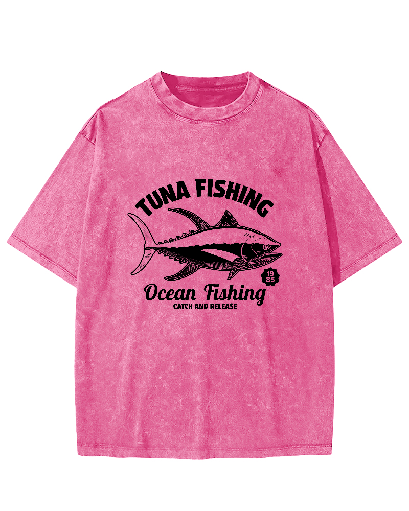 Tuna Japanese Washed T-shirt-Zazasy