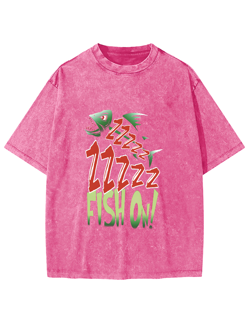 Personalized Sea Fish Bone Pattern Vintage Distressed T-shirt-Zazasy