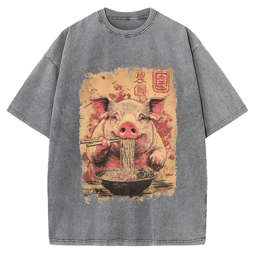 Ramen Piggy Vintage Washed T-shirt