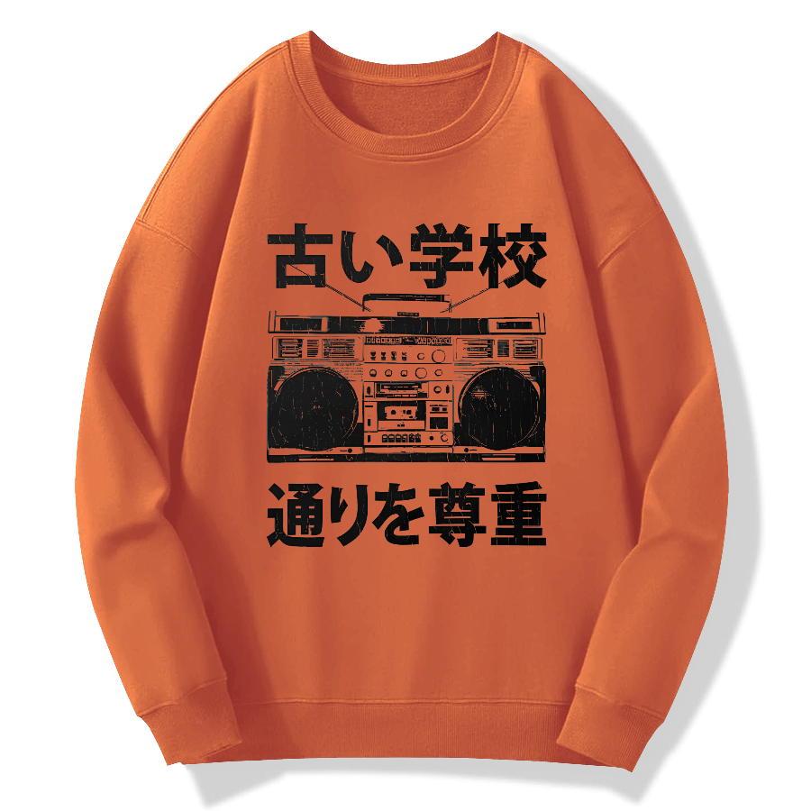 Boombox“Old School Cotton Pullover Sweatshirt